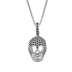 CALAVERA NEGRA COLLAR (PLATA)