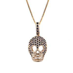 CALAVERA NEGRA COLLAR (DORADO)