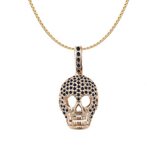 CALAVERA NEGRA COLLAR (DORADO)