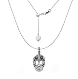 CALAVERA NEGRA COLLAR (PLATA)