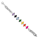 PULSERA CHAKRAS MARQUIZ PLATEADO